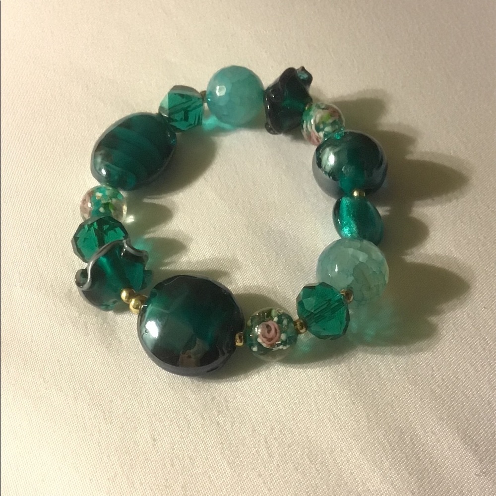 Glass beaded bracelet